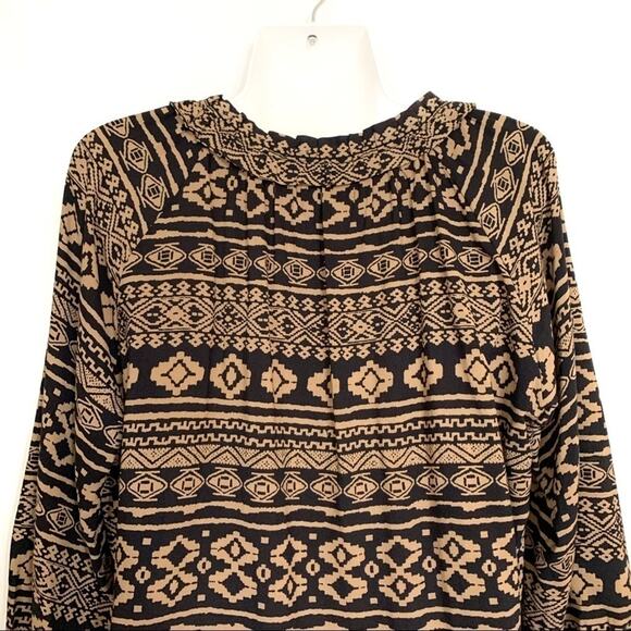 Stitch Fix Renee C. Tribal Geometric Print Top Blouse Black Medium - Picture 4 of 6